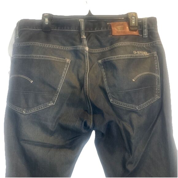 G-STAR RAW 3301 Men’s BLACK/GRAY Slightly Distressed Straight Leg Jeans 36 X 34 - Picture 9 of 15